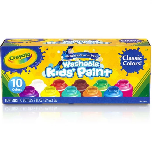 Crayola Washable Kids' Paint, Assorted Colors 10 Bottles Crayola Washable Kids' Paint, Assorted Colors 10 Bottles