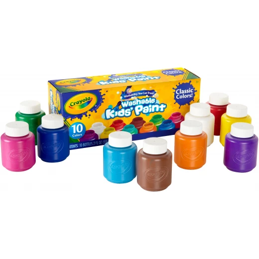 Crayola Washable Kids' Paint, Assorted Colors 10 Bottles - كرايولا - Image 2