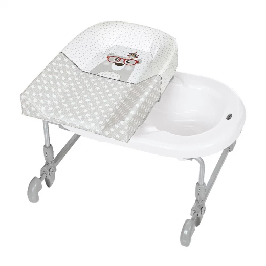 حوض استحمام Brevi Baby Pratico Red Magic مع وحدة تغيير تصميم مدمج وإعداد سهل لحديثي الولادة حوض استحمام Brevi Baby Pratico Red Magic مع وحدة تغيير تصميم مدمج وإعداد سهل لحديثي الولادة