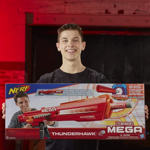 Thunderhawk Nerf AccuStrike Mega Toy Blaster - Longest Nerf Blaster - 10 Official AccuStrike Nerf Mega Darts, 10-Dart Clip, Bipod - For Kids, Teens, and Adults - نيرف - Image 3