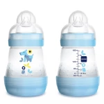 MAM Easy Start Self Sterilising Anti-Colic Bottle, Slow Flow (Designs May Vary) - 160 ml, 1 Bottle Only - أزرق - ام اند ام