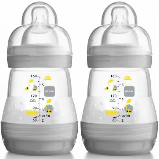 MAM Easy Start Self Sterilising Anti-Colic Bottle, Slow Flow (Designs May Vary) - 160 ml, 1 Bottle Only - أزرق - ام اند ام - Image 12