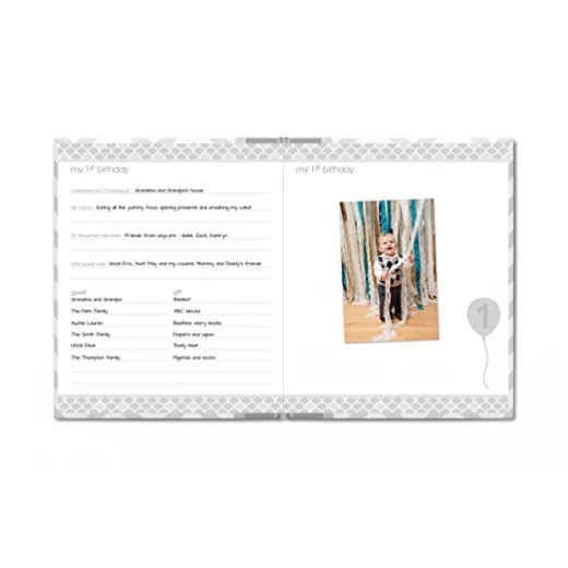 PearHead My Memory Baby Book Chevron, Gray - بيرهيد - Image 6