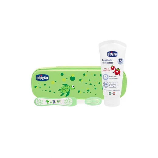 Chicco Oral Set Without Fluoride, Green Chicco Oral Set Without Fluoride, Green