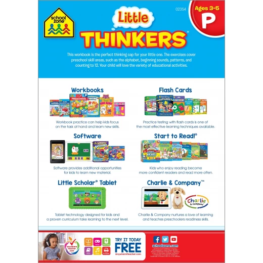 School Zone - Little Thinkers: Preschool Deluxe Edition Workbook - سكول زون - Image 5