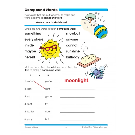 School Zone - Spelling Puzzles Workbook Grade 2 - سكول زون - Image 2