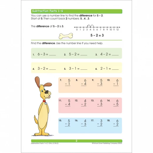 School Zone Addition & Subtraction 1-2 Workbook - سكول زون - Image 5