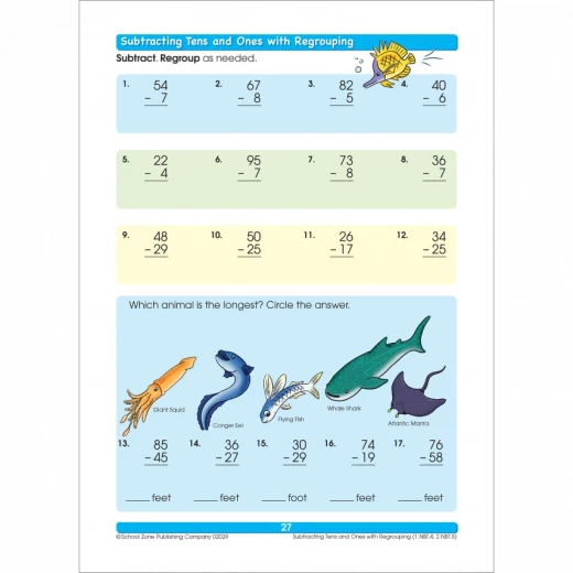 School Zone Addition & Subtraction 1-2 Workbook - سكول زون - Image 2