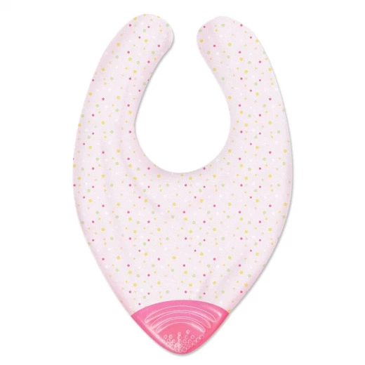 Chicco Gummy Bib Teething Ring with Bib 2 In 1 Pink  2m+ - تشيكو - Image 2