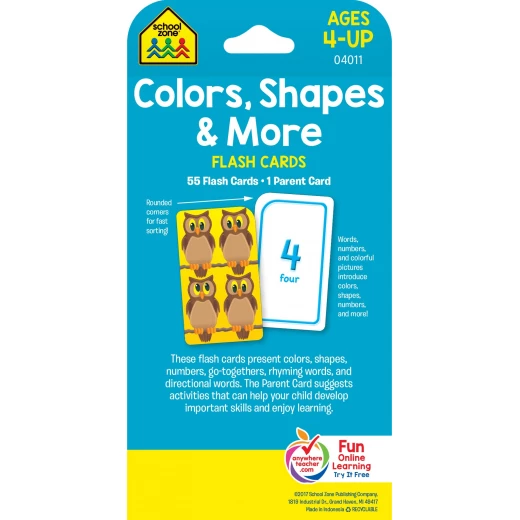 School Zone Colors Shapes & More Flash Cards for Ages 4+ Educational Learning Tools - School Zone - Image 2