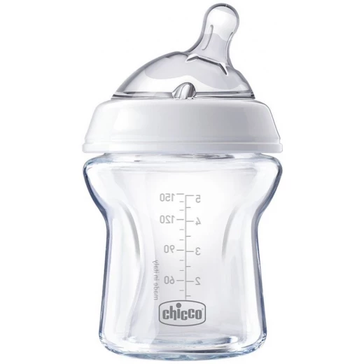 Chicco - Natural Feeling Glass Bottle 0M+150ML - تشيكو - Image 2