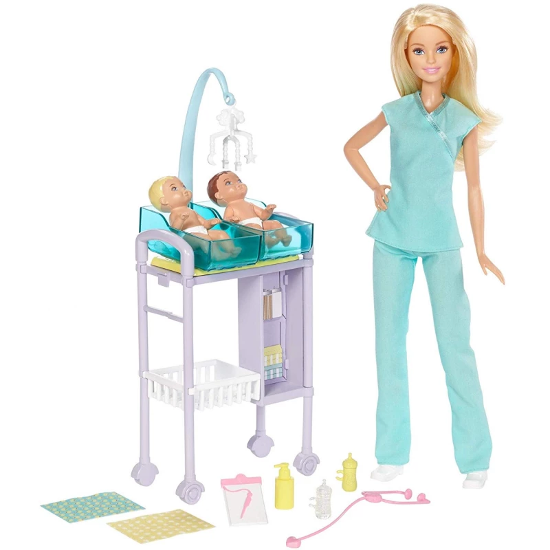 Barbie - BABY DOCTOR DOLL & PLAYSET - باربي