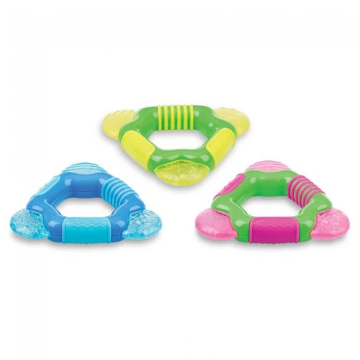 Nuby Textured Triangle Coolbite teether with Ice-Gel 4+, Different Colors - أصفر Nuby Textured Triangle Coolbite teether with Ice-Gel 4+, Different Colors - أصفر