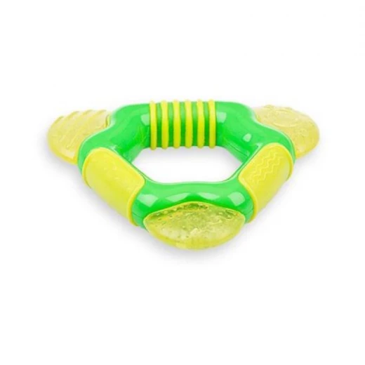 Nuby Textured Triangle Coolbite teether with Ice-Gel 4+, Different Colors - أصفر - نوبي - Image 2