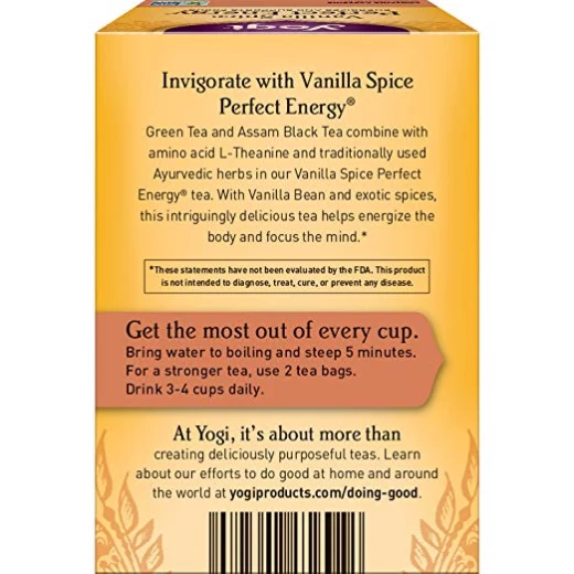 Yogi Tea - Vanilla Spice Perfect Energy - Energizes and Supports Focus 16 Bags - يوجي - Image 2
