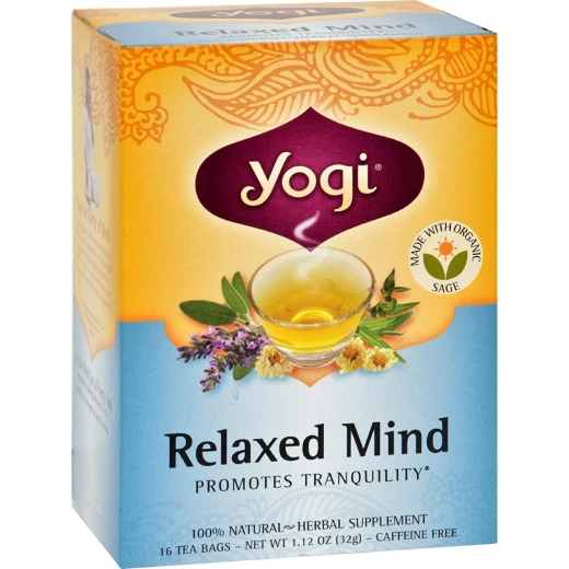 Yogi Relaxed Mind Herbal Tea Caffeine Free - 16 Tea Bags, 32g Yogi Relaxed Mind Herbal Tea Caffeine Free - 16 Tea Bags, 32g