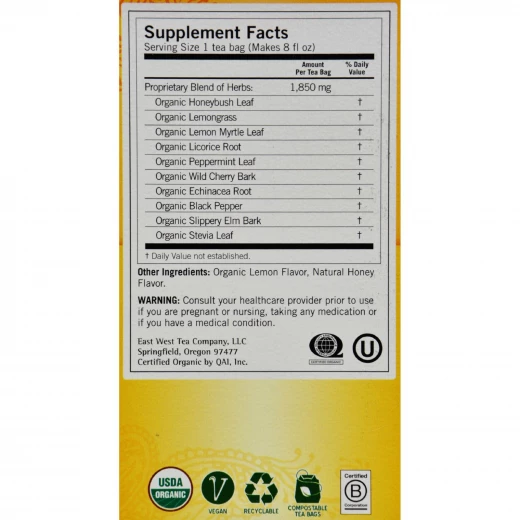 Yogi Throat Comfort Herbal Tea Caffeine Free Honey Lemon – 16 Tea Bags - يوجي - Image 2