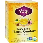 Yogi Throat Comfort Herbal Tea Caffeine Free Honey Lemon – 16 Tea Bags - يوجي