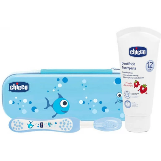 Chicco Oral Set Light Without Fluoride, Blue - تشيكو - Image 2