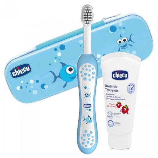 Chicco Oral Set Light Without Fluoride, Blue - تشيكو - Image 4