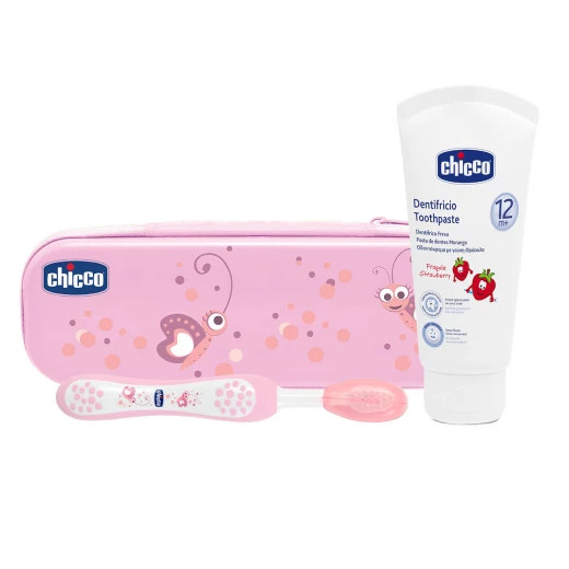 Chicco Oral Set Pink Without Fluoride Chicco Oral Set Pink Without Fluoride