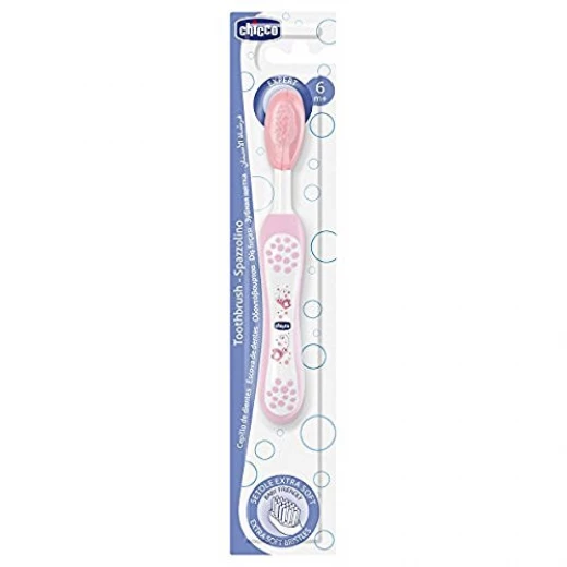 Chicco Milk Teeth Toothbrush +6m, Pink - تشيكو - Image 2