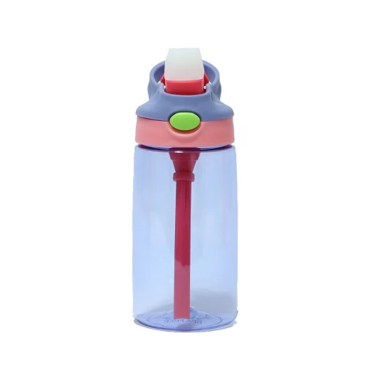 GenioWorld 14 oz Auto Spout Straw Flip Kids Tritan Water Bottle, Purple GenioWorld 14 oz Auto Spout Straw Flip Kids Tritan Water Bottle, Purple