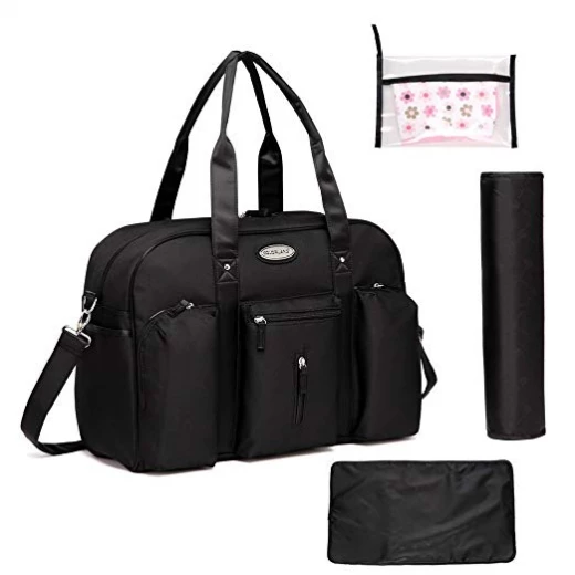 Colorland Abdie Duffel Shoulder Mummy Diaper Bag (Black) - كولورلاند - Image 6