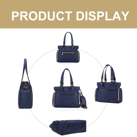 Colorland Classic Baby Diaper Tote Maternity Bag, Navy Blue - كولورلاند - Image 5