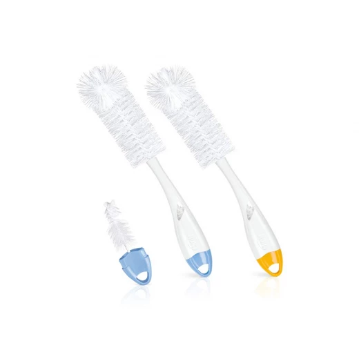 NUK Bottle and Nipple Brush 2 in 1 - أصفر NUK Bottle and Nipple Brush 2 in 1 - أصفر