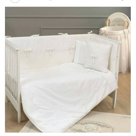 Funna Baby Bed Set 8pcs Premium, 60X120 cm, White Funna Baby Bed Set 8pcs Premium, 60X120 cm, White