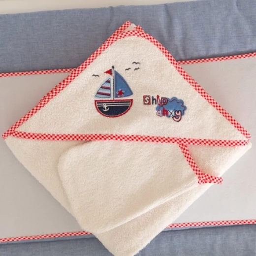 Funna Baby Towel Hooded Marine - Blue Funna Baby Towel Hooded Marine - Blue