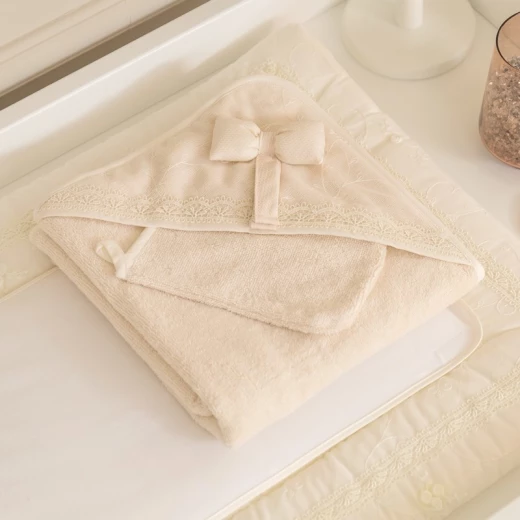 Funna Baby Towel Hooded Premium - Cream Funna Baby Towel Hooded Premium - Cream