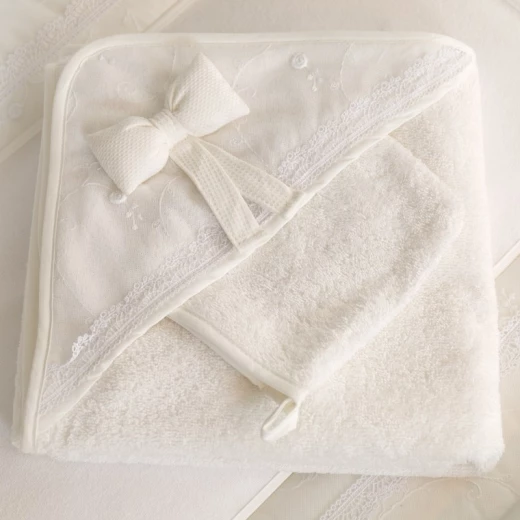 Funna Baby Towel Hooded Premium - White Funna Baby Towel Hooded Premium - White