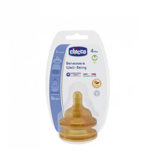 Chicco Well Being Latex Teat +4 months, Fast Flow