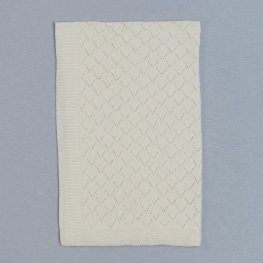 Funna Knitted Blanket Punto - Cream - فونا بيبي - Image 2