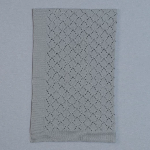 Funna Knitted Blanket Punto - Grey - فونا بيبي - Image 2