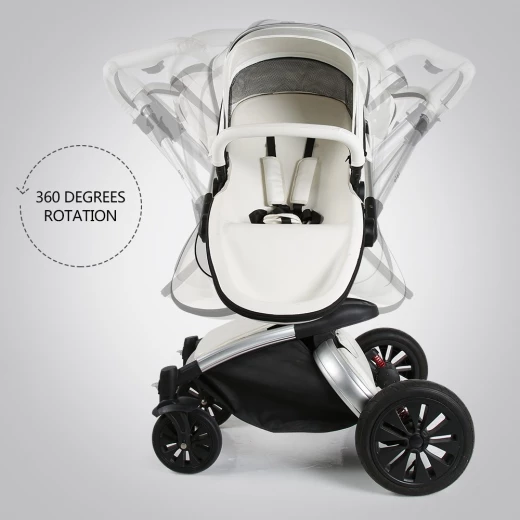 AiQi® Pushchair (3 in 1) Prams Travel System with Bassinet 360 Degrees - Angle - Image 6