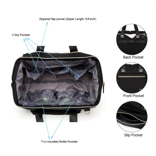 Colorland Diaper Bag Tote, Black Color - Colorland - Image 9