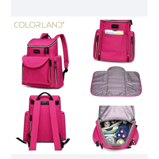 Colorland Burnell Baby Changing Backpack, Pink - كولورلاند - Image 8