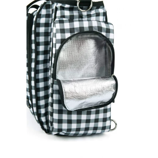 Colorland Gabrielle Tote Baby Changing Bag, Black & White Chequered - كولورلاند - Image 13
