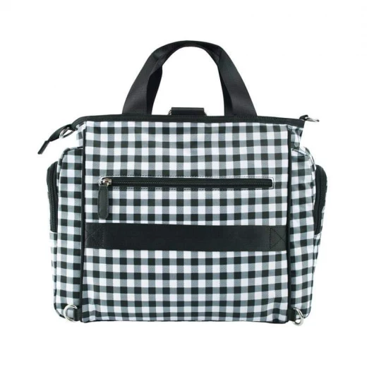 Colorland Gabrielle Tote Baby Changing Bag, Black & White Chequered - كولورلاند - Image 7