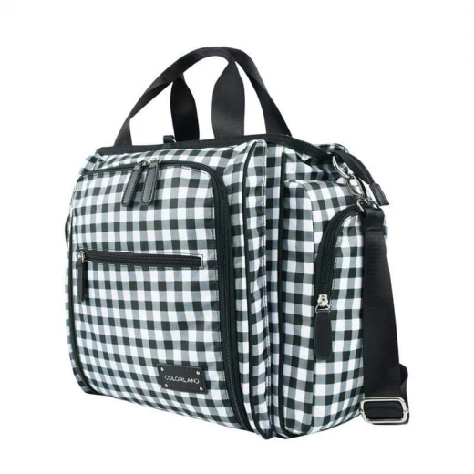 Colorland Gabrielle Tote Baby Changing Bag, Black & White Chequered Colorland Gabrielle Tote Baby Changing Bag, Black & White Chequered