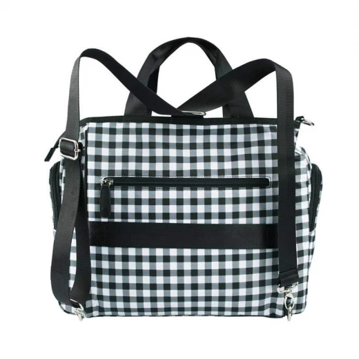 Colorland Gabrielle Tote Baby Changing Bag, Black & White Chequered - كولورلاند - Image 2