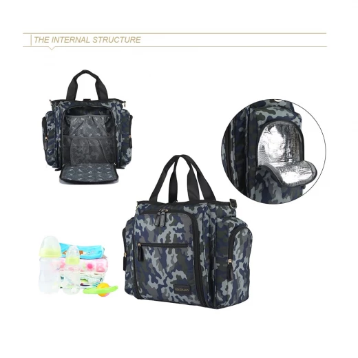 Colorland Gabrielle Tote Baby Changing Bag, Camo Grey - كولورلاند - Image 3