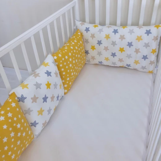 Anett Newborn Baby Bedding Set, Colorful Stars, Yellow - أنيت - Image 3