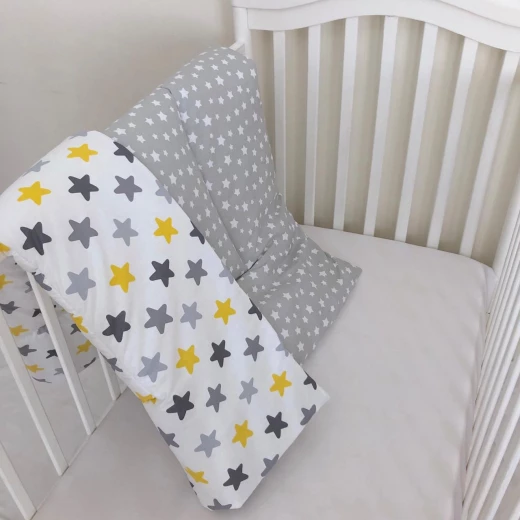 Anett Newborn Baby Bedding Set, Colorful Stars, Grey - أنيت - Image 2