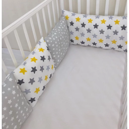 Anett Newborn Baby Bedding Set, Colorful Stars, Grey - أنيت - Image 3
