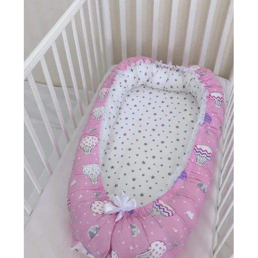 Anett Newborn Baby Bedding Set, ِAirships, Pink - أنيت - Image 5