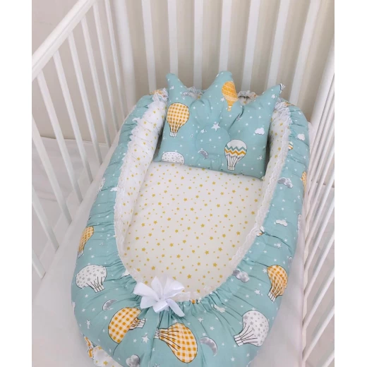 Anett Newborn Baby Bedding Set, ِAirships, Blue - أنيت - Image 4